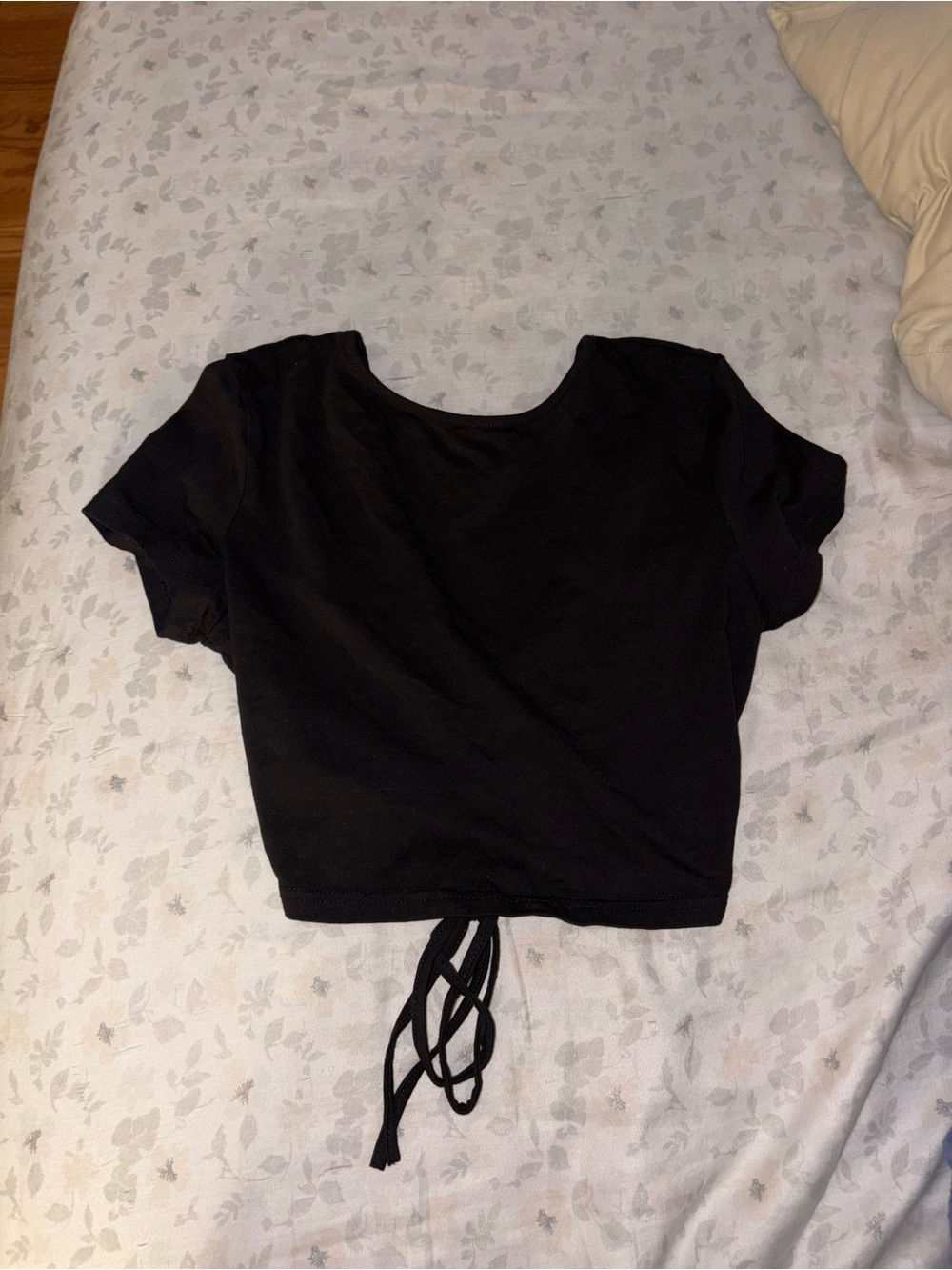 Shein Women's Black Drawstring Crop Top